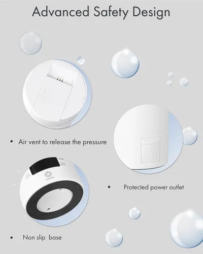 Miniatura 5 de Tapa elevadora para agua caliente sobre la marcha, 15.2 fl oz, pequeña tetera eléctrica portátil, 4 ajustes preestablecidos de temperatura Blanco