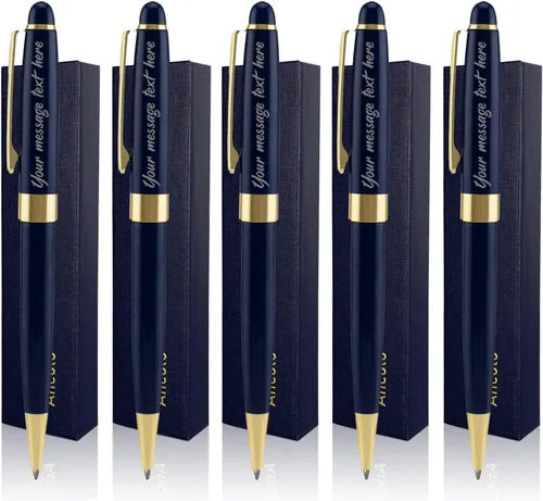 Miniatura 8 de Ancolo Bolígrafos de negocios ejecutivos personalizados, tinta negra de punta media con 2 recambios reemplazables personalizados con tu nombre