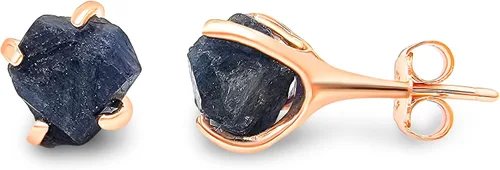 Aretes de piedra preciosa natural en bruto con oro rosa sobre plata de ley 925, 6 a 0.276 in, regalo de piedra de nacimiento de calidad genuina en