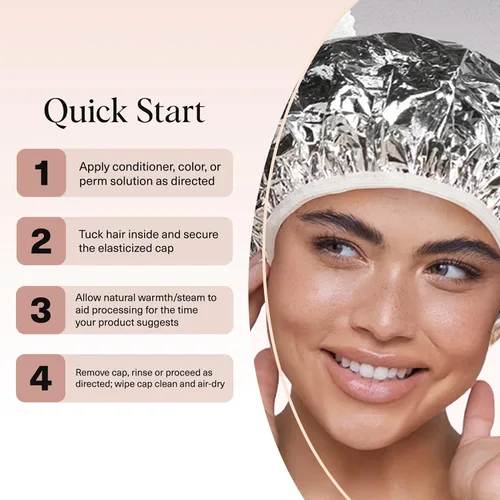 Miniatura 7 de Kitsch Gorro Térmico de Papel de Aluminio para Acondicionamiento Profundo - Gorro Reutilizable para Cabello para Coloración, Permanente