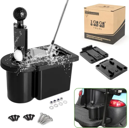 10L0L Limpiador de cabeza de palo de golf y pelota de golf 2 en 1 con soporte universal extraíble, se adapta a los modelos EZGO TXT RXV y Club Car