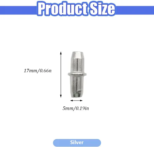 Miniatura 2 de 100 clavijas de estante de 0.197 pulgadas (0.197 in), clavijas de soporte de estante de metal para gabinete, muebles, estantes y soporte Plateado/Zr