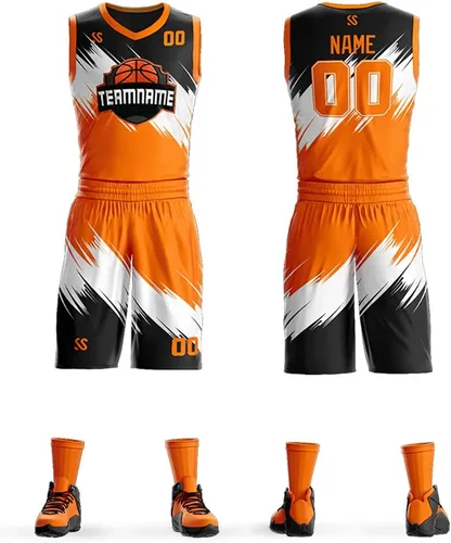 Kit de jersey de baloncesto con degradado personalizado, nombre y número de equipo, uniformes deportivos personalizados para hombresjóvenes