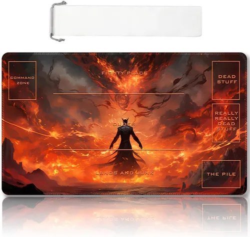 Miniatura 42 de Tapete de juego MTG cosido de alta calidad con zonas y respaldo de goma antideslizante, tapete de juego TCG para MTG y otros juegos de cartas, Dkt