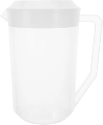 Miniatura 11 de Housoutil Hervidor de medición con escala de 2.5 L de plástico para bebidas con tapa, jarra de agua fría para jugo, té helado, leche, cerveza