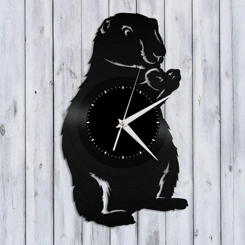 Prairie Dog Vinyl Wall Clock Record Decorative Animals Unique Gift Home Decor Vintage Design Office Bar Room Home Decor