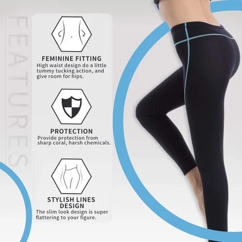 Miniatura 2 de GoldFin pantalones de traje de neopreno para mujer, 2 mm de neopreno, pantalones para mantenerse caliente para aeróbicos acuáticos, buceo, surf