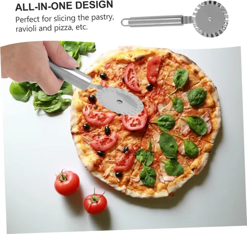 Miniatura 7 de KICHOUSE 2 piezas de acero inoxidable para repostería, ravioles de pizza para el hogar y la cocina, herramienta de corte comercial para pizza, pasta