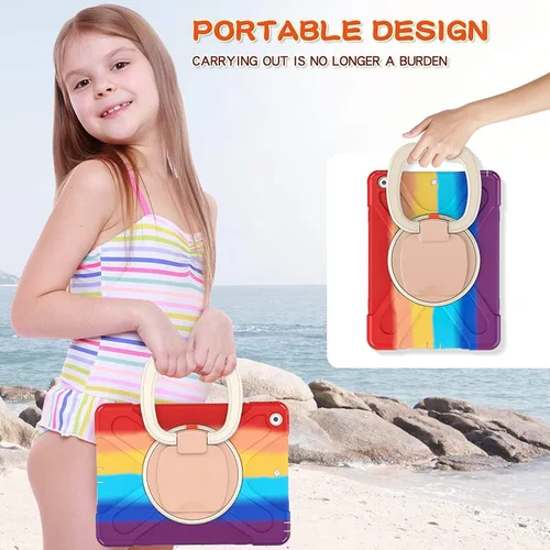 Miniatura 3 de Funda para iPad Air de 3ª generación – Funda resistente para niños con soporte giratorio, soporte para lápices y correa de transporte para iPad