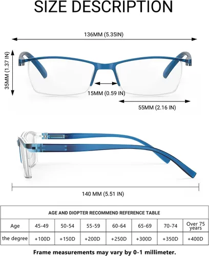 Miniatura 6 de TERAISE Gafas de Lectura Anti-luz Azul de Moda para Hombres y Mujeres Lector de Computadora