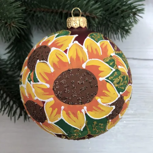 Miniatura 6 de Adornos de Navidad pintados a mano de cristal de 3.94 pulgadas, bola colgante para árbol de Navidad, mini adornos para decoración de Navidad, bola