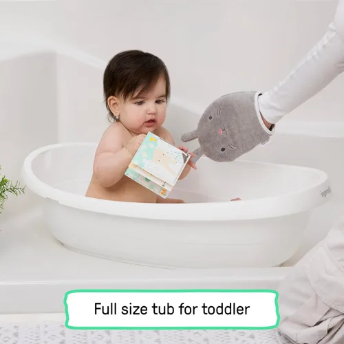 Miniatura 6 de Ingenuity Full Comfort - Bañera 3 en 1 para bebé, 3 fases de uso, recién nacido a niño, soporte ajustable de cobertura completa, incluye 2 tazas