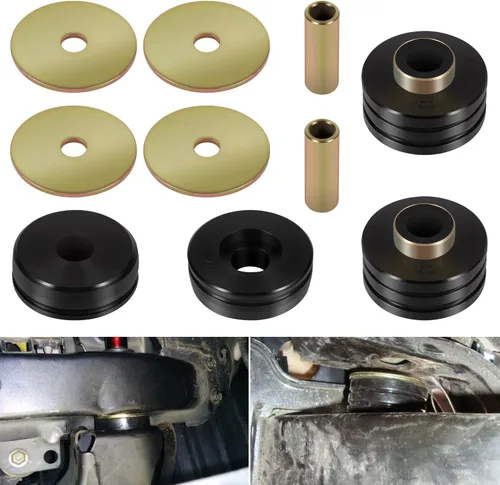 9.4102G - Aisladores universales de bujes de poliuretano para montajes de cuerpo, incluye 4 arandelas de metal plateado, 2 fundas de metal plateado,