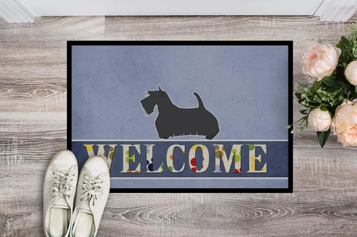 Miniatura 2 de Caroline's Treasures BB5573MAT - Tapete de bienvenida Scottish Terrier de 18 x 27 pulgadas, tapete para puerta delantera, para interiores y Scottish