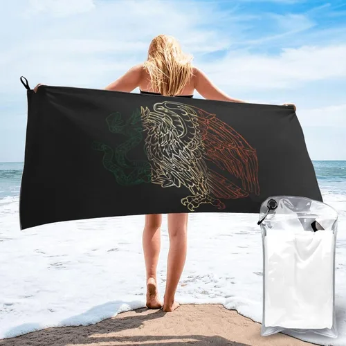 Miniatura 9 de Toallas de baño grandes con la bandera mexicana de México para mujeres y hombres, toallas de baño de secado rápido, toallas de playa súper Bandera