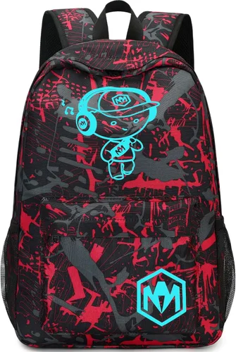 Mochila preescolar para niños y niñas, bolsas escolares para niños y niñas, bolsas escolares para jardín de infantes, Música Niño Rojo