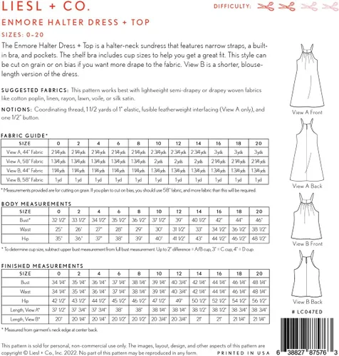 Miniatura 2 de Enmore Vestido halter + patrón de costura superior