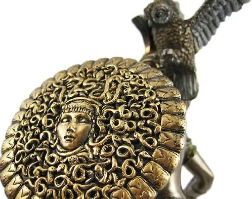 Miniatura 4 de Atenea diosa griega bronceada estatua escultura Minerva