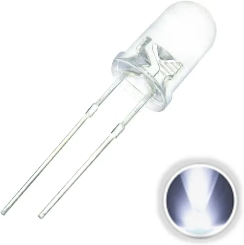 100 unids/lote Transparente Redondo 0.197 in 3V Super Brillante Agua Claro Verde Rojo Blanco Amarillo Azul Bombillas LED Diodo Emisor F5 (Blanco)