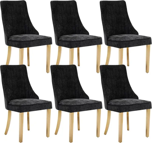 Miniatura 30 de Shenyon Juego de 4 sillas de comedor color beige, cómodas sillas de comedor tapizadas con canal de tela, sillas de cocina modernas para comedor