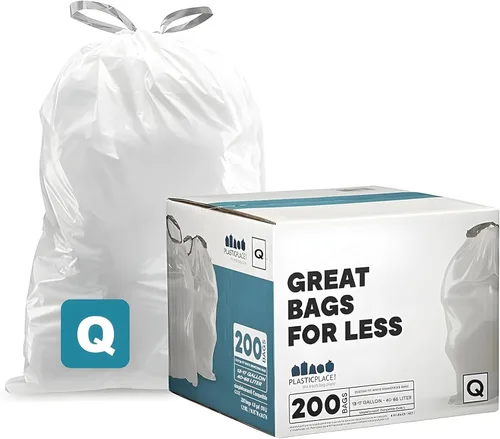 Miniatura 10 de Plasticplace Revestimientos para botes de basura con aroma a lavanda y vainilla suave con cordón blanco, compatibles con Code Q (200 unidades) │