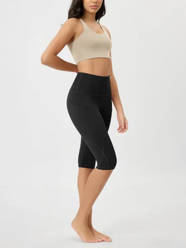 Miniatura 4 de ODODOS - Leggings tipo capri de mujer, no se traslucen y modelan el abdomen, con cintura alta y bolsillos para hacer yoga, atletismo, ejercicio