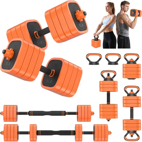 Rendpas Juego de mancuernas ajustables, 45/65/85 libras, juego de pesas libres con conector, juego de mancuernas 4 en 1 para entrenamiento en casa y