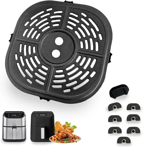 Miniatura 13 de Bandeja de freidora de aire de 2 cuartos para freidora de aire instantáneas Vortex, revestimiento antiadherente de doble capa mejorada, freidora