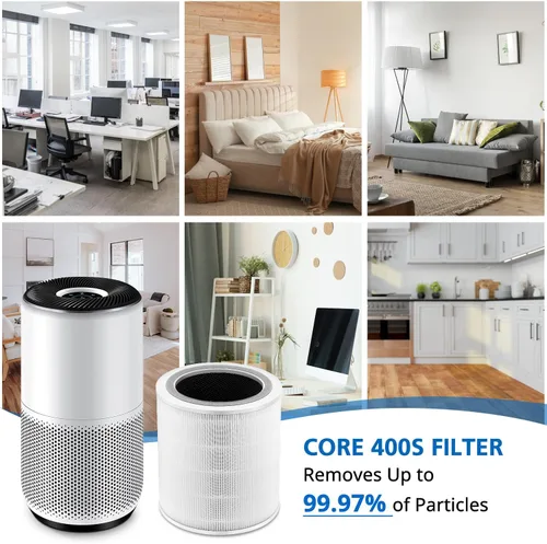 Miniatura 4 de Filtro de repuesto Core 400S compatible con LEVOIT Core 400S Smart WiFi Air Puri-fier, número de pieza Core400S-RF, filtro eficiente 3 en 1, Core