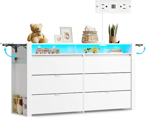 Miniatura 15 de WLIVE - Cómoda ancha de madera para dormitorio