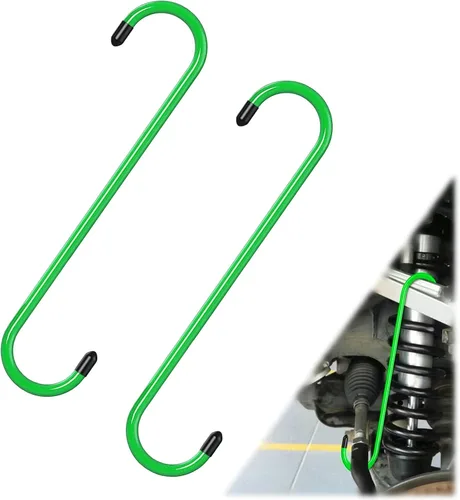 Miniatura 20 de 2 ganchos para pinzas de freno con puntas de goma, acero duradero, herramientas automotrices a prueba de óxido para frenado, eje, suspensión