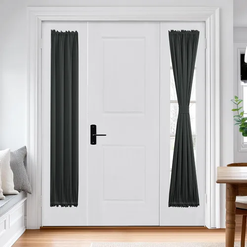 Miniatura 11 de Cortina térmica para puerta con bolsillo para barra, opacas, tratamiento de ventanas con ojales y ojales Deconovo 1 panel