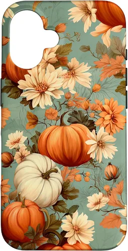 Miniatura 31 de Funda con temática de otoño para iPhone 12/12 Pro, diseño vintage de otoño con diseño de calabaza y calabaza