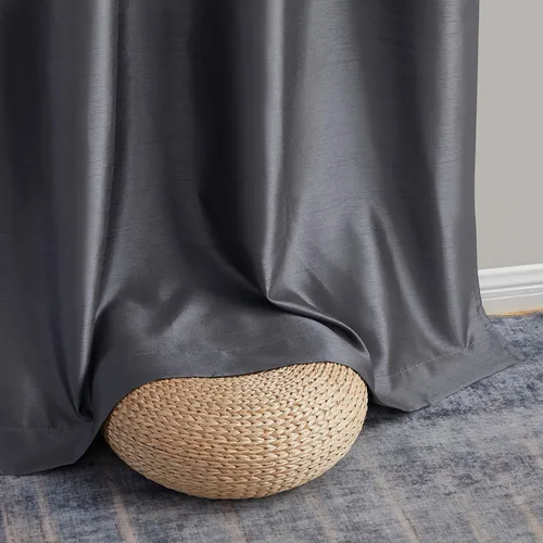 Miniatura 6 de HLC.ME Jefferson - Cortinas ligeras de seda sintética semitransparente con forro de microfibra y ojales para ventana de dormitorio, comedor y sala