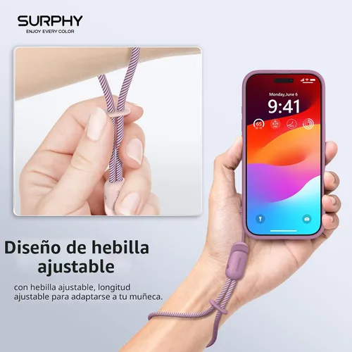 Miniatura 3 de SURPHY Paquete de 3 correas de muñeca para teléfono con lengüeta de sujeción para teléfono celular, correa para teléfono celular, correa para A