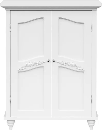 Gabinete de piso de dos puertas Elegant Home Fashion Vera , Madera, metal, Blanco