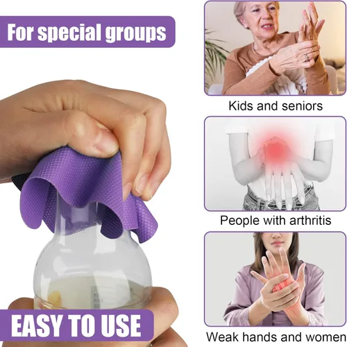 Miniatura 6 de 4 piezas de almohadillas de agarre para abrir tarros, agarradores de frascos de goma, abridor de tarros multifunción para personas mayores con manos