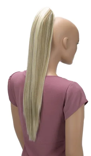 Miniatura 13 de CAISHA 24 "Hairpiece Cola de caballo Clip en la extensión de pelo largo recto negro H601