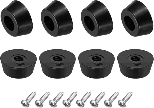 Miniatura 9 de uxcell 10 piezas topes de goma, almohadillas redondas de 0.28 pulgadas de alto x 0.51 pulgadas de ancho con arandela de acero inoxidable y tornillos