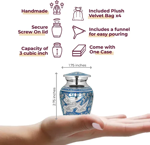 Miniatura 2 de Trupoint Memorials Urnas pequeñas para recuerdo de cenizas humanas, mini urna de cremación decorativa para hombres y mujeres adultos, juego de 4