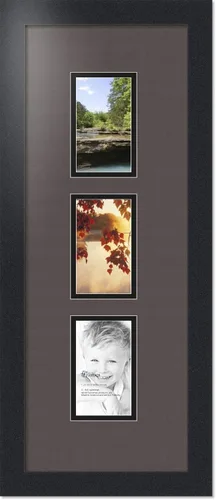 Miniatura 179 de ArtToFrames Marco de fotos tipo collage con estera doble con 3 aberturas de 5x7 y marco negro satinado Uva