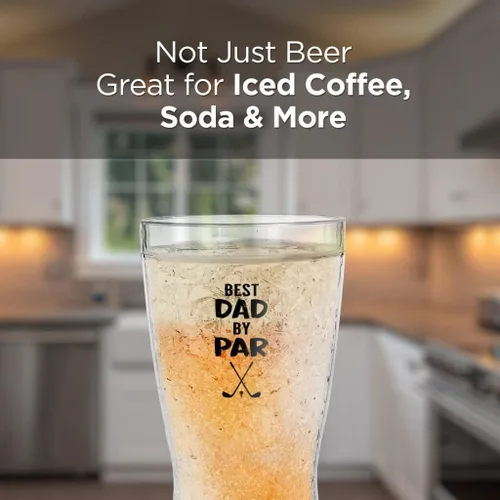 Miniatura 2 de GALVANOX Par - Taza de golf congelable de regalo para papá, mejor papá, taza enfriadora de gel de hielo congelable para cerveza/bebidas frías