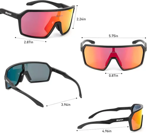Miniatura 6 de SCVCN Gafas de ciclismo polarizadas deportivas MTB BMX, hombres y mujeres, correr, conducir, pesca, golf 02
