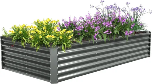 Miniatura 15 de A ANLEOLIFE Paquete de 2 camas de jardín elevadas galvanizadas de 3 pies x 24 pulgadas de alto para exteriores, jardinera redonda de metal