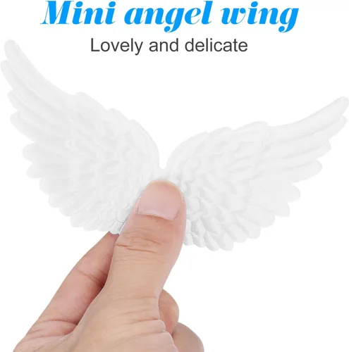 Miniatura 4 de VILLCASE 12 piezas de alas de ángel para manualidades, parches grandes de 5 pulgadas, adornos bordados blancos para primera comunión, bautismo