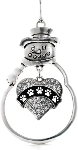 Miniatura 170 de Colgante de plata con diseño de Detroit con forma de corazón y muñeco de nieve con circonitas cúbicas