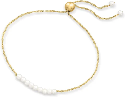 Miniatura 3 de RS Pure by Ross-Simons - Pulsera bolo de perlas cultivadas de 3 a 0138in en oro amarillo de 14 quilates perla no conocido