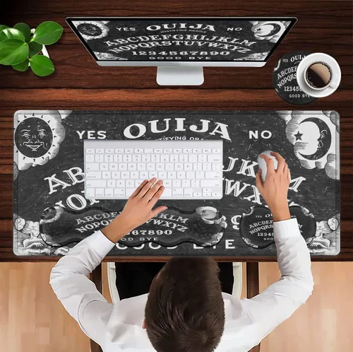 Miniatura 4 de Alfombrilla de mouse para juegos XXL, alfombrilla de escritorio grande Ouija Board Witch extendida, alfombrilla de mouse de goma antideslizante