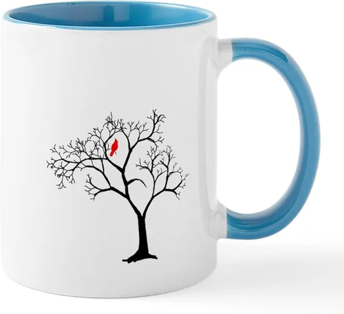 Miniatura 9 de CafePress Cardinal In Snowy Tree - Taza de café de cerámica (11 oz)
