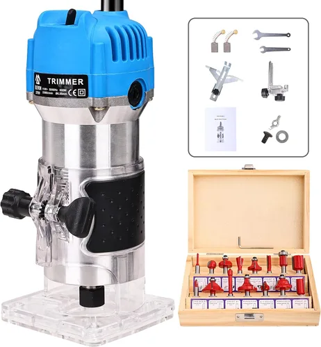 Miniatura 7 de Elevon Enrutador de madera, fresado laminado, grabado, máquina de mano, herramienta de carpintería, recortadora eléctrica, enrutador de palma